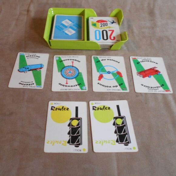 Vintage 1962 Mille Bornes Card Game Complete Parker Brothers Green Box - Picture 4 of 10